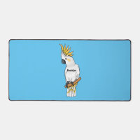 Sulphur-crested cockatoo bird cartoon illustration