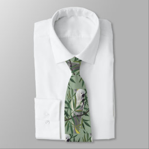 Sulphur-Crested Cockatoo in Tree Illustration Tie