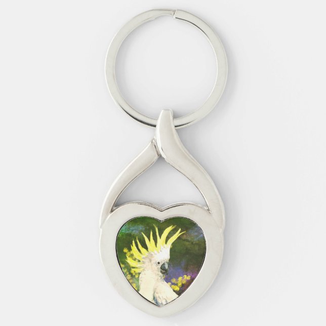 Sulphur crested cockatoo Parrot  Key Ring (Front)