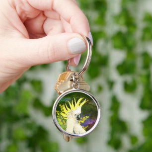 Sulphur crested cockatoo Parrot  Key Ring