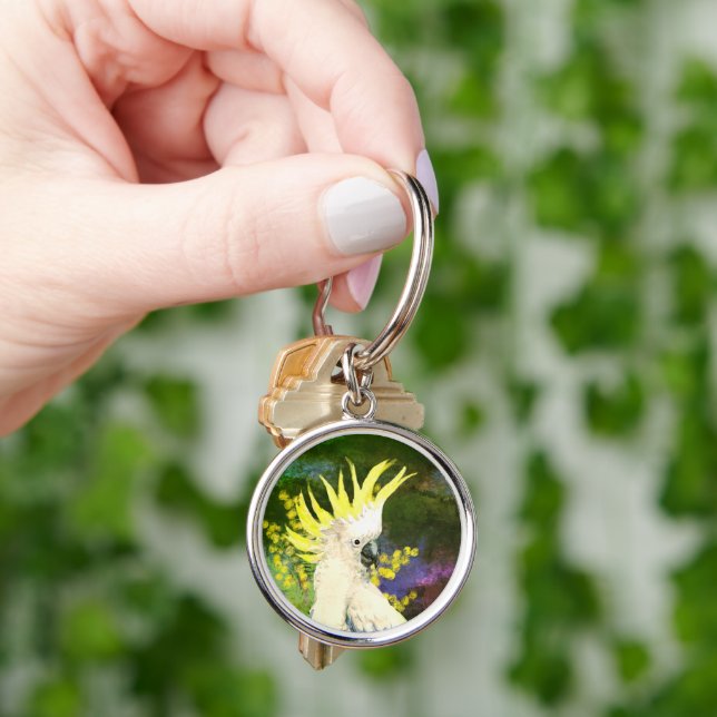 Sulphur crested cockatoo Parrot  Key Ring (Hand)