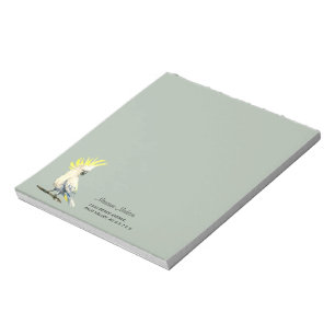 Sulphur Crested cockatoo watercolor painting Notepad