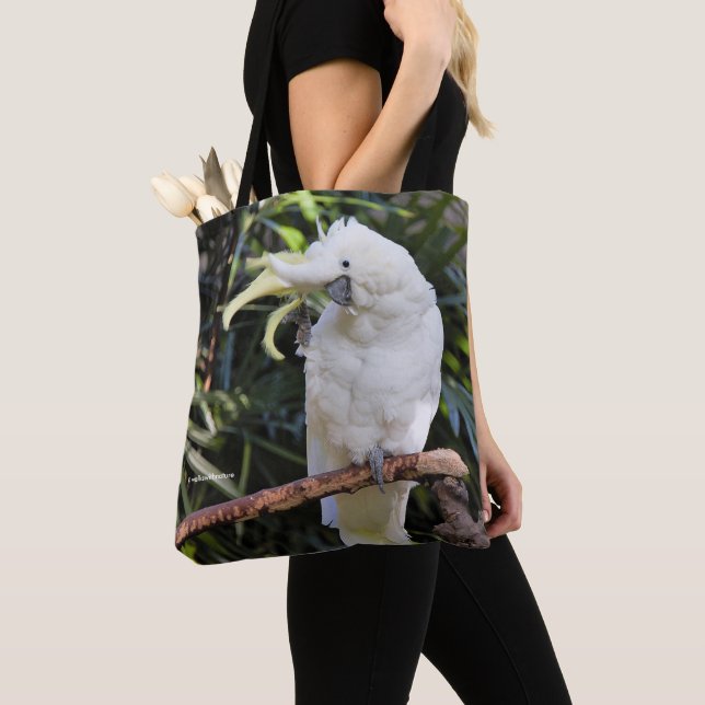 Sulphur-Crested Cockatoo Waves at the Photographer Tote Bag (Close Up)