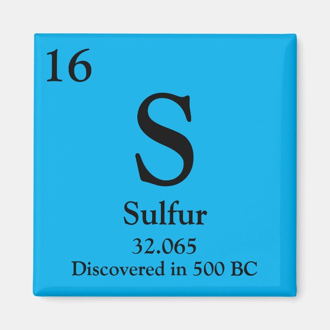 Sulphur Periodic Table Magnet (Front)