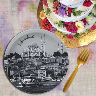 Sultan Ahmed & Istanbul panorama, Turkey / party  Paper Plate