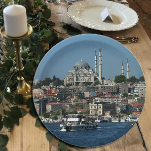  Sultan Ahmed & Istanbul panorama, Turkey / party Paper Plate