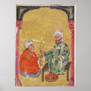 Sultan Ahmet III with one of his disciples Poster