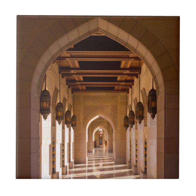Sultan Qaboos Grand Mosque in Muscat, Oman Tile (Front)