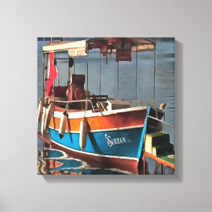 Sultan Taxi Boat Marmaris Nautical Art  Canvas Print