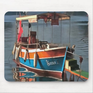 Sultan Taxi Boat Marmaris Nautical Art Mouse Pad