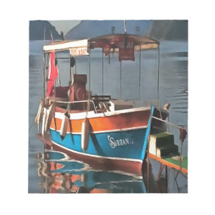 Sultan Taxi Boat Marmaris Nautical Art  Notepad