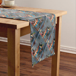 Sultan Taxi Boat Marmaris Nautical Art Short Table Runner