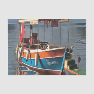 Sultan Taxi Boat Marmaris Nautical Art Tissue Paper