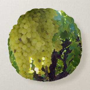 Sultana Grapes On A Grape Vine, Round Cushion