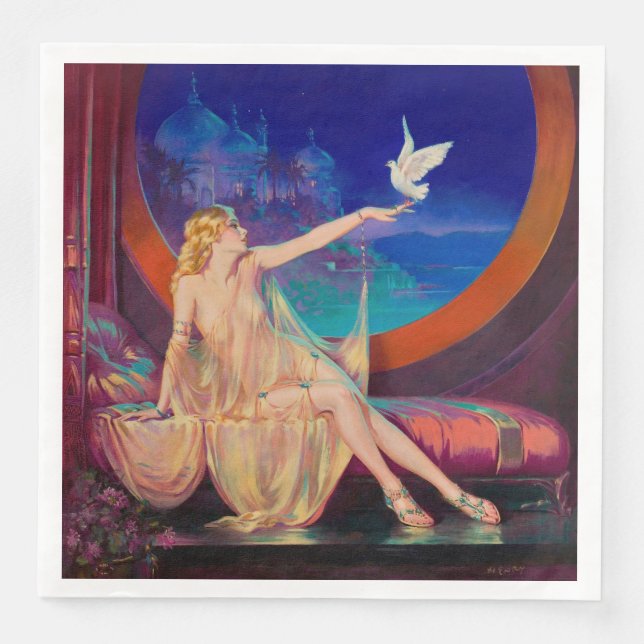 Sultana the Arabian Sultan's Concubine 1925 Napkin (Front)