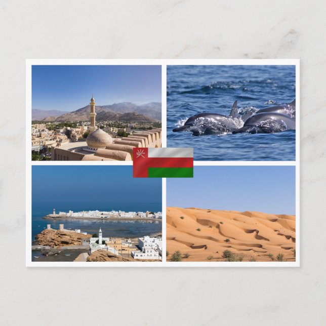 Sultanate of Oman landmarks Postcard (Front)