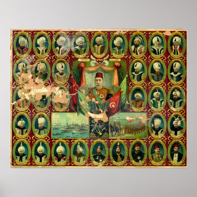 Sultans of the Ottoman Dynasty Vintage Poster (Front)