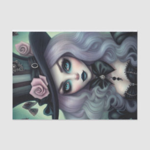 Sultry Mad Hatter Purple Hair Decoupage Paper 