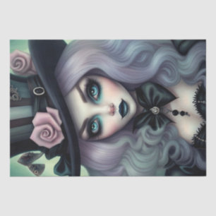 Sultry Mad Hatter Purple Hair Decoupage Paper 