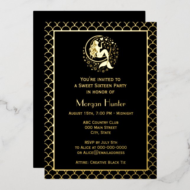 Sultry Mermaid on Crescent Moon FS Sweet Sixteen (Front/Back)