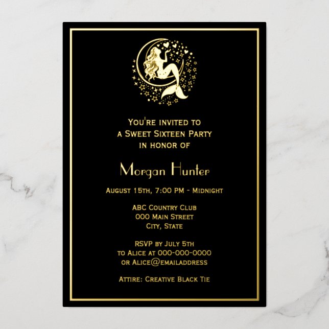 Sultry Mermaid on Crescent Moon Sweet Sixteen (Front)