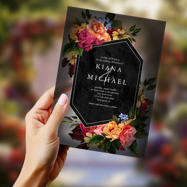 Sultry Nights Floral Wedding ID829 Invitation (Creator Uploaded)