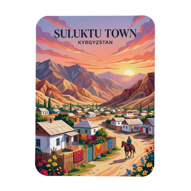 Suluktu Town Kyrgyzstan Magnet (Vertical)