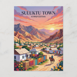 Suluktu Town Kyrgyzstan Postcard