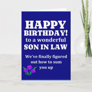 Sum up son in law birthday card
