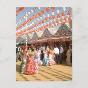 Sumario Description Feria de Abril (Sevilla), muje Postcard