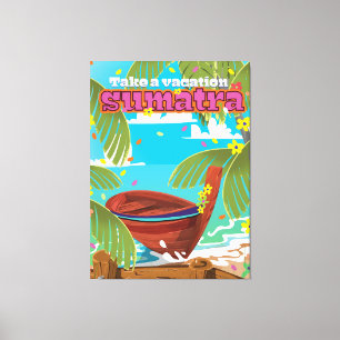 Sumatra Indonesia travel poster Canvas Print