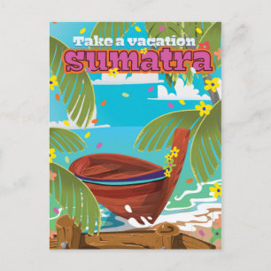 Sumatra Indonesia travel poster Postcard