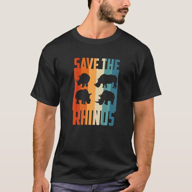Sumatra Rhino Save The Rhinos Rhinoceros Animal Lo T-Shirt (Front)