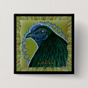 Sumatra Rooster Framed 15 Cm Square Badge