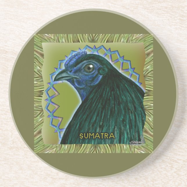 Sumatra Rooster Framed Coaster (Front)