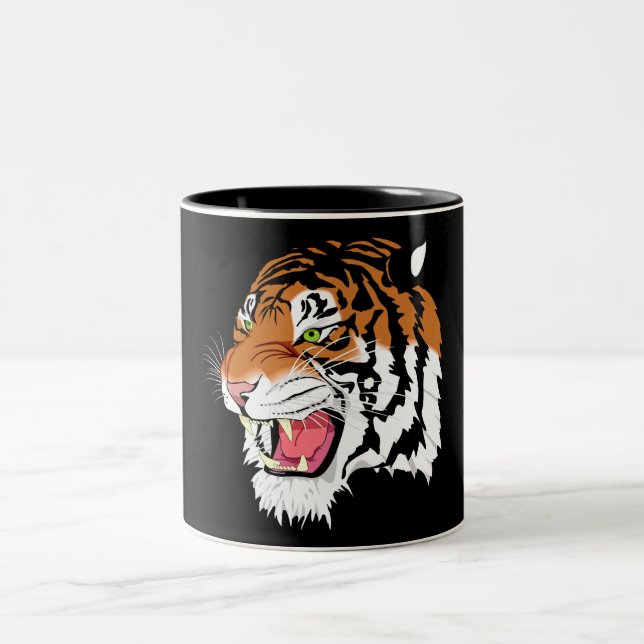 sumatran tiger Two-Tone coffee mug (Center)