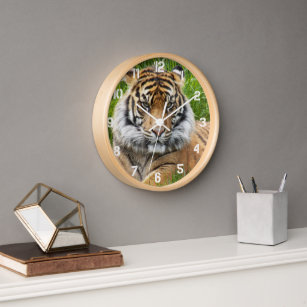 Sumatran Tiger Wildlife Photo Clock
