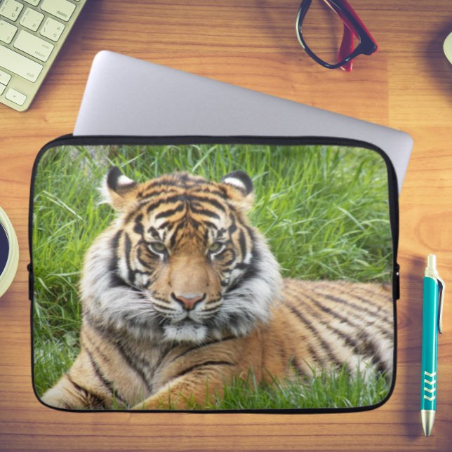 Sumatran Tiger Wildlife Photo Laptop Sleeve (In Situ)