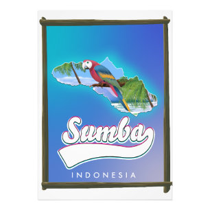 Sumba Island Indonesia travel map Photo Print