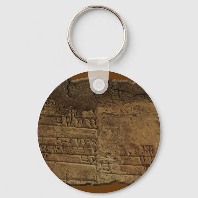 "Sumerian Cuneiform Writing" Keychain Gift (Front)