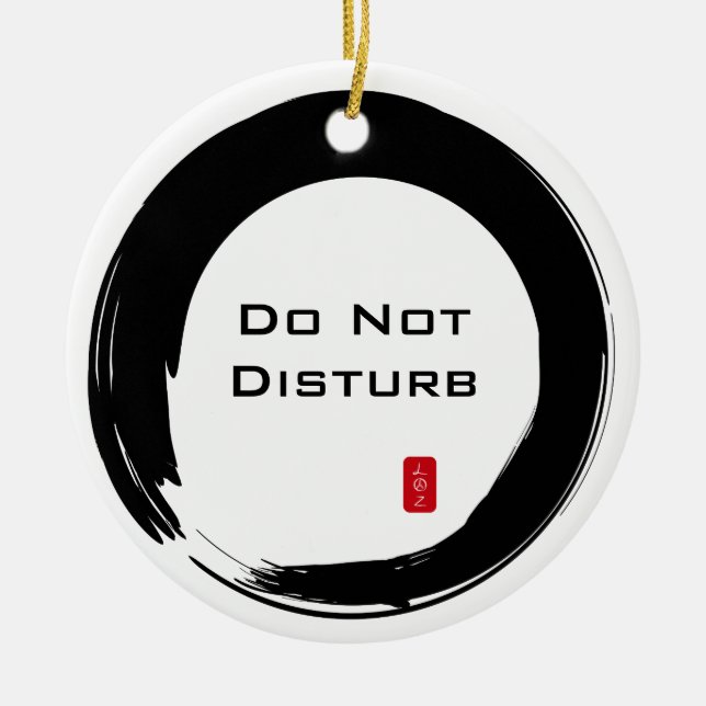 Sumi Circle Do Not Disturb Door Hanger Ceramic Tree Decoration (Front)