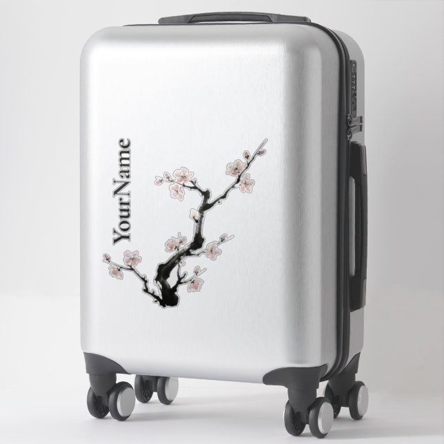 Sumi-E Ink | Cherry Blossom | Custom Vinyl Sticker (Suitcase)