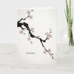 Sumi-E Ink Cherry Blossom Galentine Chosen Card