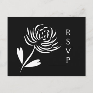 Sumi-e Style Chrysanthemum RSVP Postcard