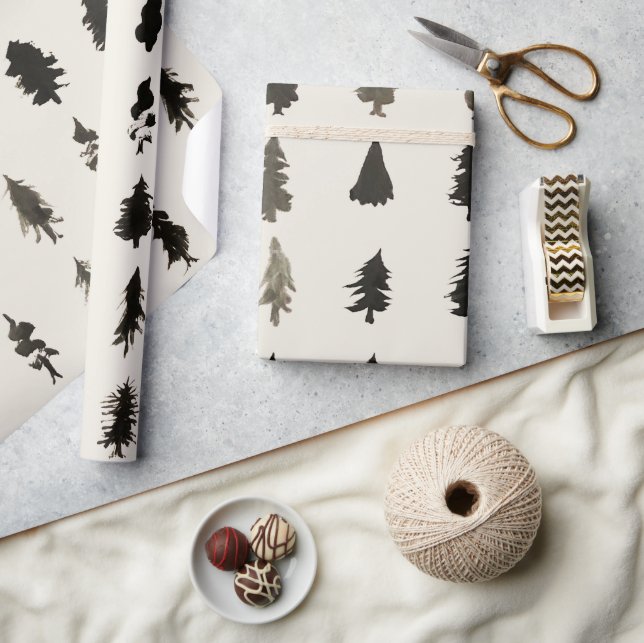 Sumi Ink Trees Wrapping Paper (Crafts)