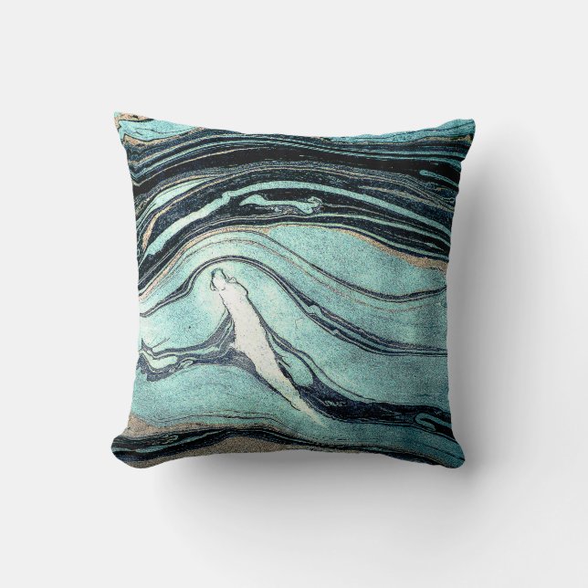 Suminagashi, Japanese Marbling Art. Cushion (Front)