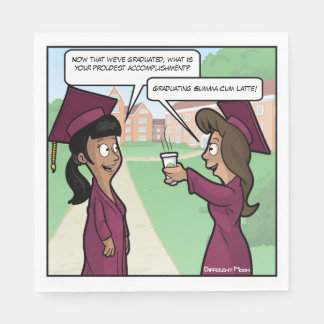 Summa Cum Latte Punny Graduation Party Napkins