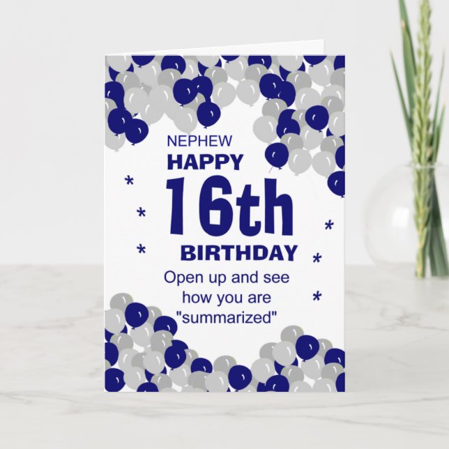 summarised birthday nephew card (Front)