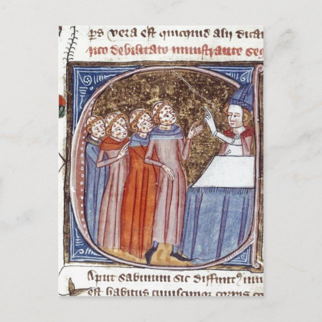 Summary (Detail) Historiated initial 'C' containin Postcard (Front)