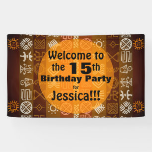 Summer 15th Birthday Party Personalised Banner